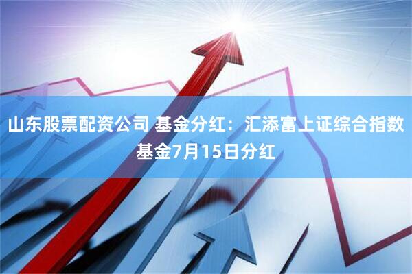 山东股票配资公司 基金分红：汇添富上证综合指数基金7月15日分红